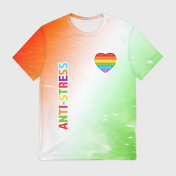 Футболка мужская Pop It Anti Stress - Heart - Fire, цвет: 3D-принт