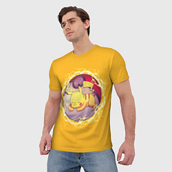 Футболка мужская Спящий Пикачу, цвет: 3D-принт — фото 2