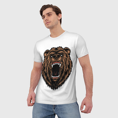 Мужская футболка Свирепый медведь / 3D-принт – фото 3