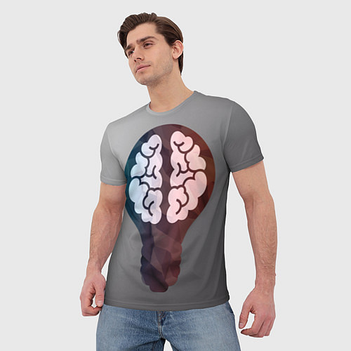 Мужская футболка Прокачай мозги / 3D-принт – фото 3