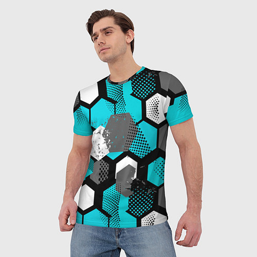 Мужская футболка Геометрия плиты / 3D-принт – фото 3