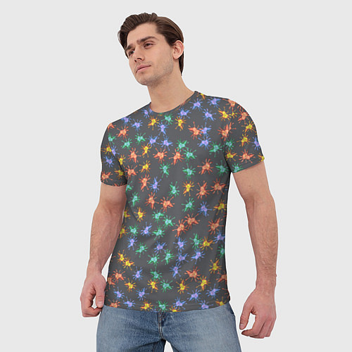 Мужская футболка Аксолотль паттерн / 3D-принт – фото 3