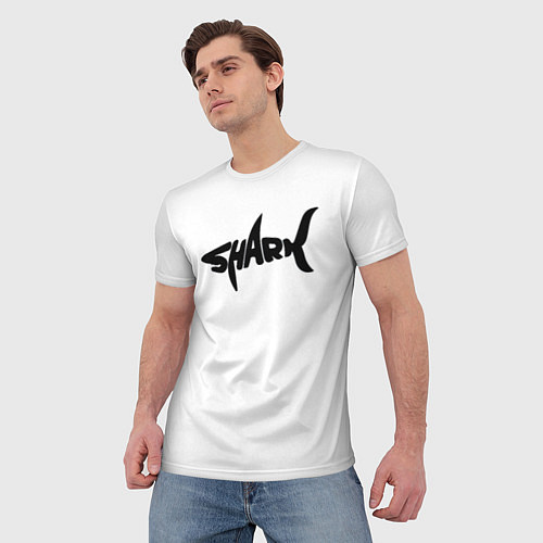 Мужская футболка Чёрная акула / 3D-принт – фото 3