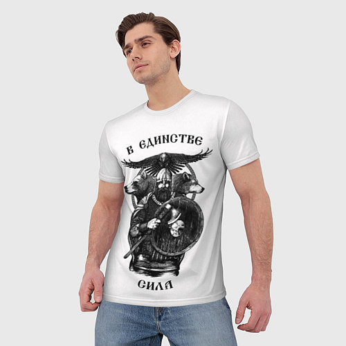 Мужская футболка В ЕДИНСТВЕ СИЛА / 3D-принт – фото 3