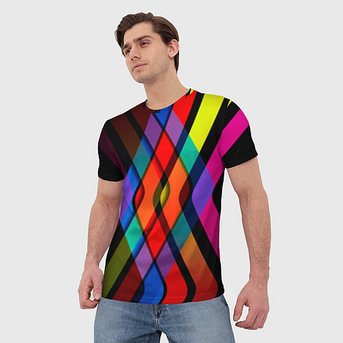 Мужская футболка Симметрия красок / 3D-принт – фото 3