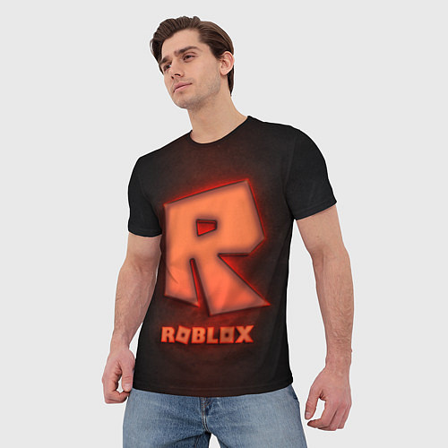 Мужская футболка ROBLOX NEON RED / 3D-принт – фото 3