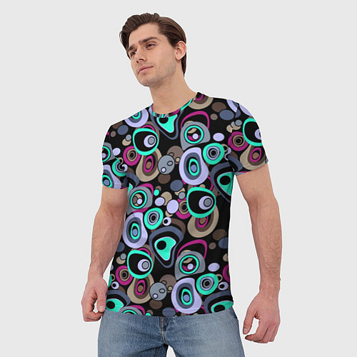 Мужская футболка Абстрактный узор ретро / 3D-принт – фото 3
