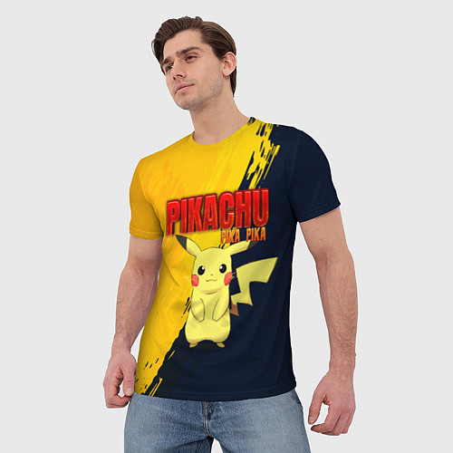 Мужская футболка PIKACHU PIKA PIKA ПИКАЧУ / 3D-принт – фото 3