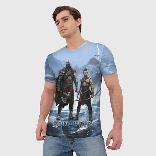 Мужская футболка Кратос и Атрей Рагнарек / 3D-принт – фото 3
