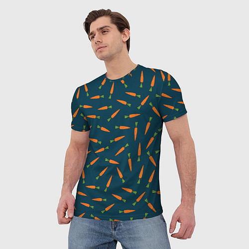 Мужская футболка Морковки паттерн / 3D-принт – фото 3