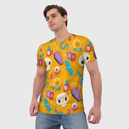 Мужская футболка Весенний Хэллоуин / 3D-принт – фото 3
