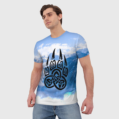 Мужская футболка Печать Велеса Волчья лапа / 3D-принт – фото 3