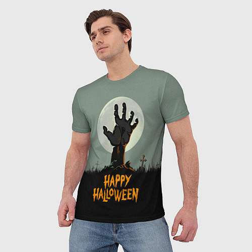 Мужская футболка Happy Halloween / 3D-принт – фото 3