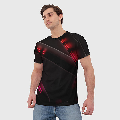 Мужская футболка Ночные огни / 3D-принт – фото 3