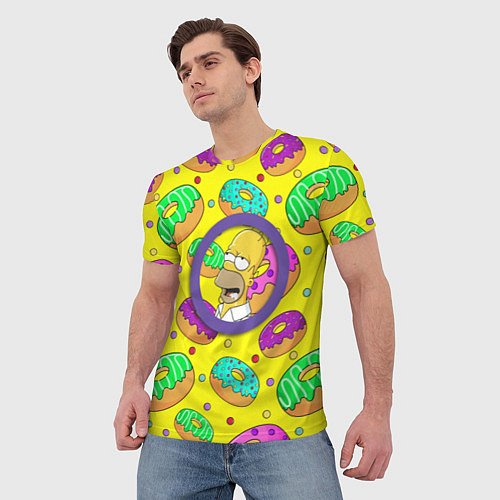 Мужская футболка Гомер ням Пончик / 3D-принт – фото 3