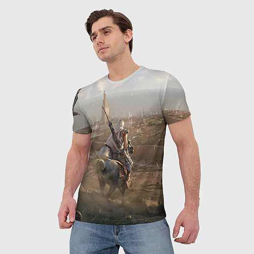 Мужская футболка Байек на коне / 3D-принт – фото 3