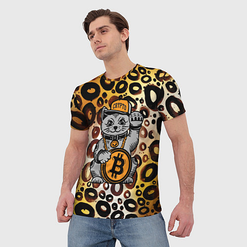Мужская футболка BitCoin кот / 3D-принт – фото 3