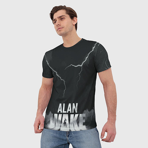 Мужская футболка Alan Wake Dark Place / 3D-принт – фото 3