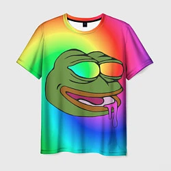 Футболка мужская Pepe rainbow, цвет: 3D-принт