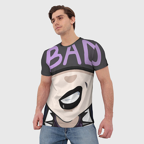 Мужская футболка BAD девочка / 3D-принт – фото 3