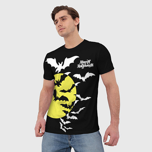 Мужская футболка Летучие мыши на Хэллоуин / 3D-принт – фото 3