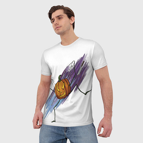 Мужская футболка Агрессивная тыква / 3D-принт – фото 3