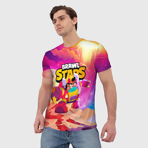 Мужская футболка Опасная Meg Brawl Stars / 3D-принт – фото 3