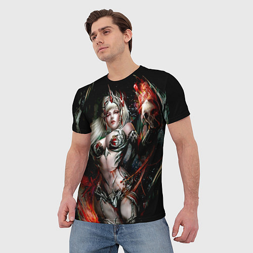 Мужская футболка Ведьма с красными глазами / 3D-принт – фото 3