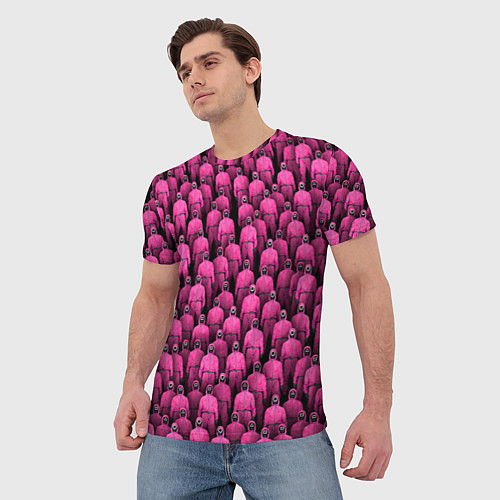 Мужская футболка Охранники игры в кальмара / 3D-принт – фото 3