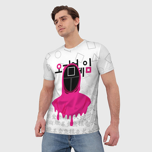 Мужская футболка Игра в кальмара: Страж квадрат / 3D-принт – фото 3