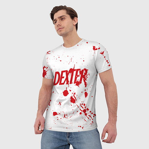 Мужская футболка Dexter logo Декстер брызги крови / 3D-принт – фото 3