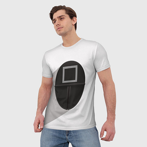 Мужская футболка Игра в кальмара: Маска квадрат / 3D-принт – фото 3
