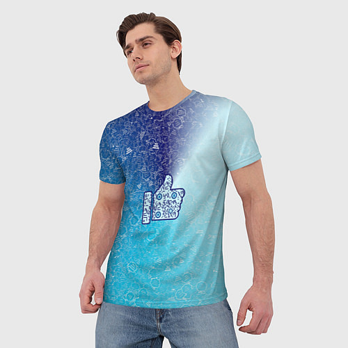 Мужская футболка Лайк на фоне АПВ 9 1 26 / 3D-принт – фото 3