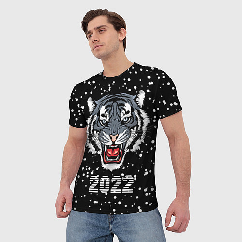 Мужская футболка Черный водяной тигр 2022 / 3D-принт – фото 3