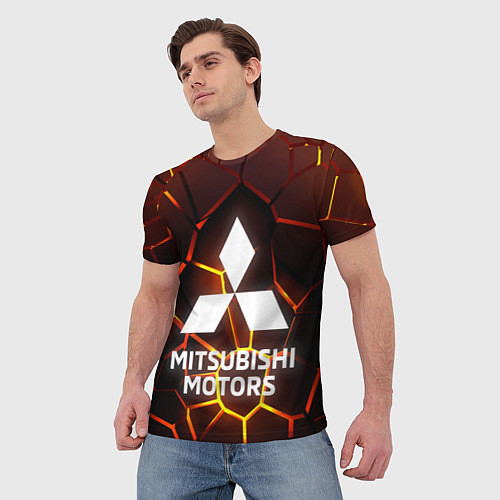 Мужская футболка 3D плиты с подсветкой Митсубиси / 3D-принт – фото 3