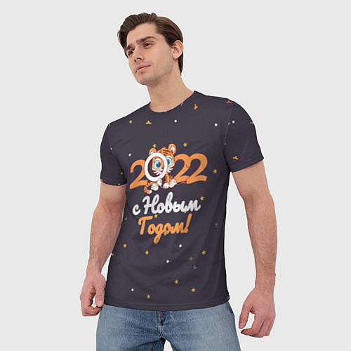 Мужская футболка С Новым Годом 2022! / 3D-принт – фото 3