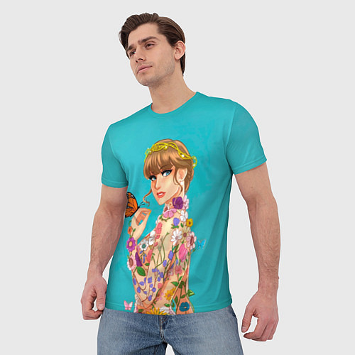 Мужская футболка Тейлор в цветах / 3D-принт – фото 3