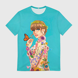 Футболка мужская Тейлор в цветах, цвет: 3D-принт