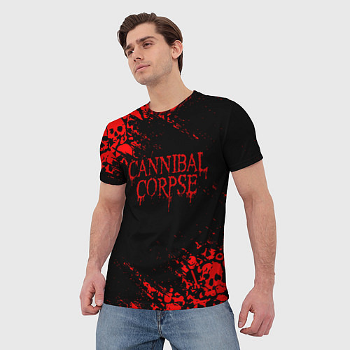 Мужская футболка CANNIBAL CORPSE КРАСНЫЕ ЧЕРЕПА / 3D-принт – фото 3