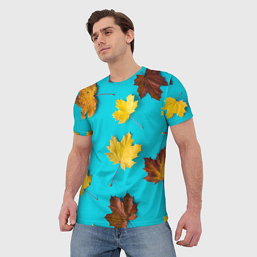 Мужская футболка Кленовый листочек / 3D-принт – фото 3
