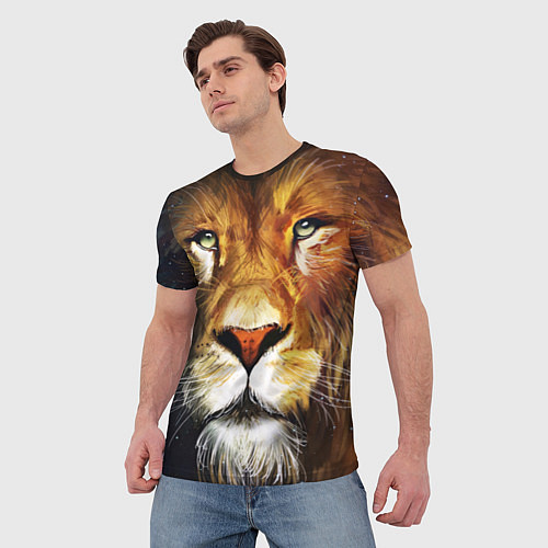 Мужская футболка Лев царь зверей / 3D-принт – фото 3