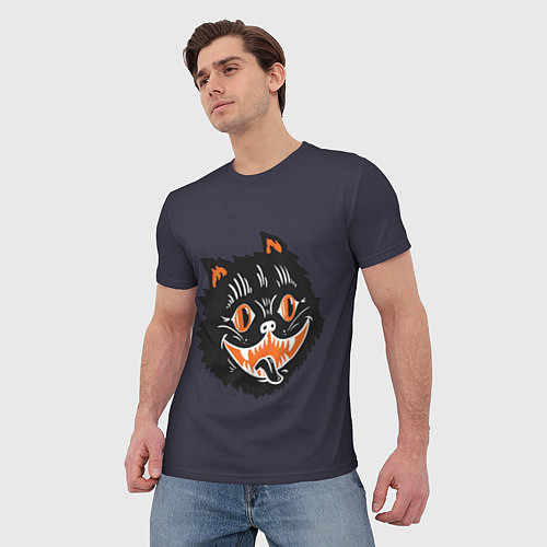 Мужская футболка Одержимый кот / 3D-принт – фото 3