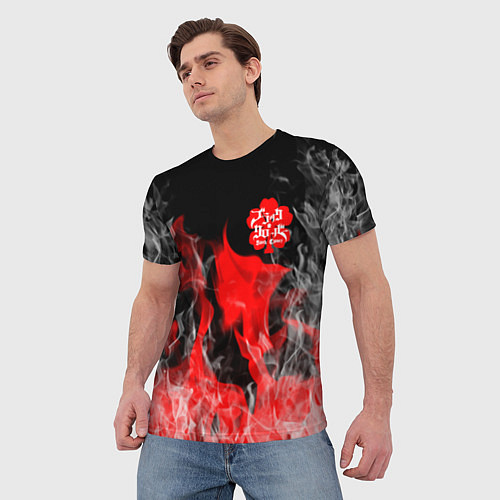Мужская футболка Чёрный клевер: Пламя / 3D-принт – фото 3