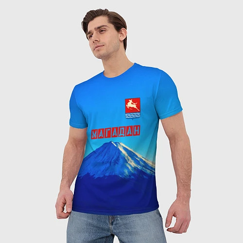 Мужская футболка Магадан герб / 3D-принт – фото 3