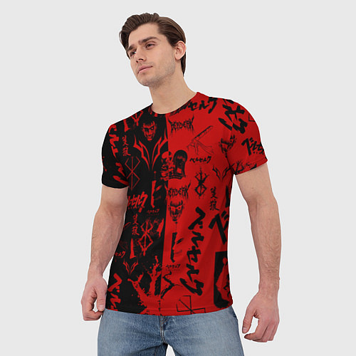 Мужская футболка BERSERK BLACK RED БЕРСЕРК ПАТТЕРН / 3D-принт – фото 3