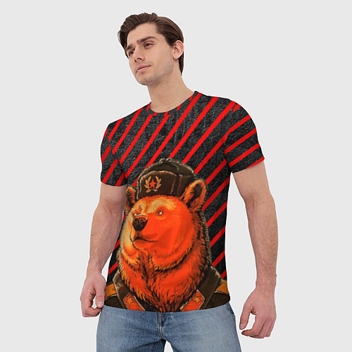 Мужская футболка Медведь в форме / 3D-принт – фото 3
