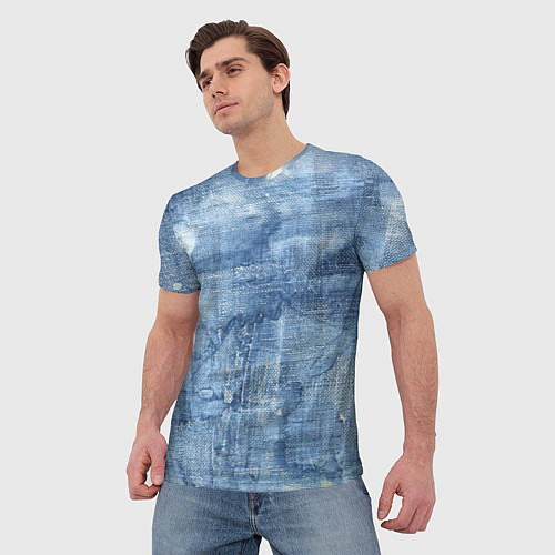 Мужская футболка Джинсовые мазки / 3D-принт – фото 3