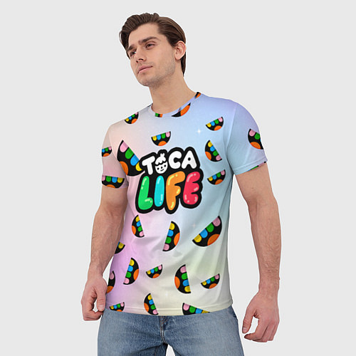 Мужская футболка Toca Life: Smile Logo / 3D-принт – фото 3