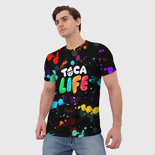 Мужская футболка TOCA BOCA RAINBOW PAINTS ТОКА БОКА РАДУЖНЫЕ КРАСКИ / 3D-принт – фото 3