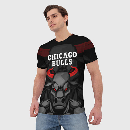 Мужская футболка CHICAGO BULLS ЯРОСТНЫЙ БЫК / 3D-принт – фото 3